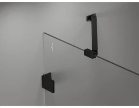Mexen Lunar-B, výklopný sprchový kút ľavý 80 x 70 cm, 8mm číre sklo, čierny profil, 832-080-070-70-00-L