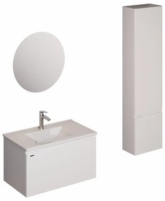 Kúpeľňová zostava s umývadlom vrátane umývadlovej batérie, vtoku a sifónu Naturel Ancona biela KSETANCONA18