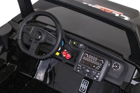 Ramiz Clash batériový kočík pre 2 deti čierny + diaľkové ovládanie + pohon 4x4 + nastavenie sedadla + rádio MP3 + LED