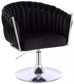 LuxuryForm DESIGN Stolička NORDEN VELUR na striebornom tanieri - čierna