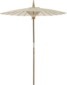 Čierny slnečník s drevenou tyčou Lorie Wood - ∅ 200*260 cm