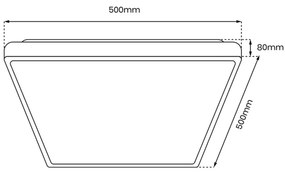 Stropné LED svietidlo Quadro, 1xled 66w, w