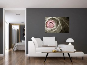 Obraz - Abstraktné ruže svetlo ružová (90x60 cm)