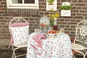 Červeno-biela kockovaná utierka s motívom lesných jahôd Wild Strawberries - 50 * 70 cm