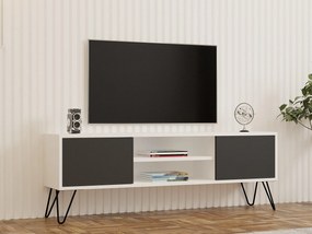 TV stolík/skrinka Sosiki (biela + antracit) . Vlastná spoľahlivá doprava až k Vám domov. 1095142