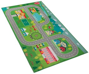 Detský koberec so vzorom 80 x 150 cm zelený SEBEN Beliani