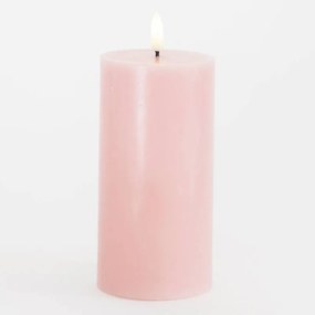 SIRIUS LED vosková sviečka Sille, svetloružová, 7,5 x 15 cm
