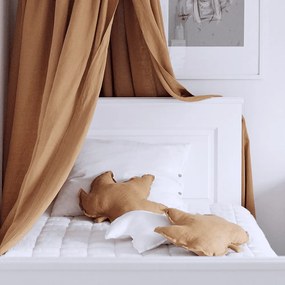 Ľanový vankúš javorový list karamelová 43x43 cm