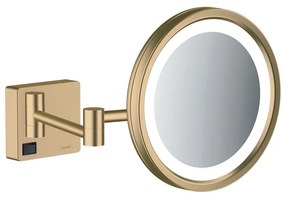 HANSGROHE AddStoris kozmetické zväčšovacie zrkadlo s LED osvetlením (3-násobné zväčšenie), kartáčovaný bronz, 41790140