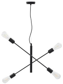 vidaXL Stropné svietidlo s vláknovými žiarovkami 2 W čierne E27