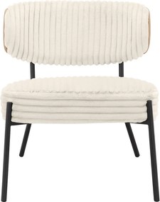 Krémovobiele menčestrové kreslo s podnožkou Jerry – Støraa