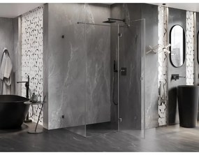 Mexen Lunar T, výklopný sprchový kút pravý 115 x 100 cm, 8mm číre sklo, profil grafit brúsený, 834T-115-100-66-00-P