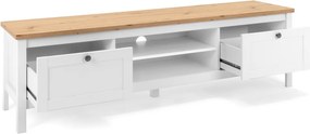 TV skrinka Bergen, biela/dub artisan
