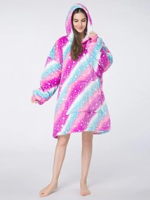 Baránková mikinová deka s rukávmi a kapucňou AURORA farebná