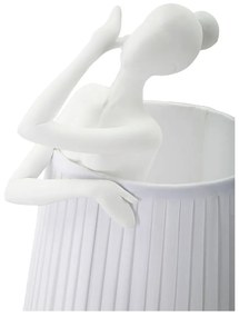 Biela stolová lampa s textilným tienidlom (výška 62,5 cm) Ballet – Mauro Ferretti