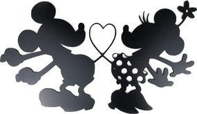 Veselá Stena Drevená nástenná čierna dekorácia Zamilovaní Mickey a Minnie na Zámku