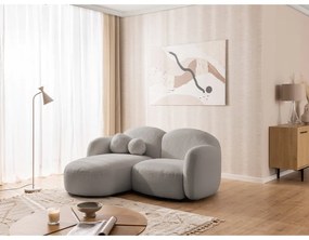 Sivá rohová pohovka z textílie buklé (ľavý roh/s leňoškou) Orbit – Ropez