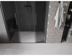 Mexen Velar L Duo, posuvné sprchové dvere do otvoru 150 cm, 8mm šedé sklo, grafit brúsený, 871-150-003-42-66