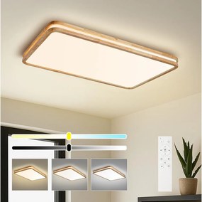 BRILAGI - LED stmievateľné svietidlo MOLINA SQUARE LED/128W/230V dub 90x60 cm + diaľkové ovládanie