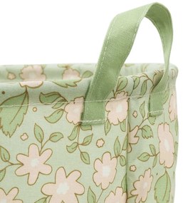 A Little Lovely Company - úložný kôš na hračky - kvetiny na šalviovej