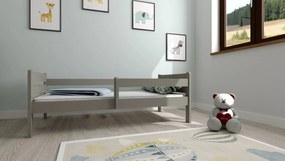 Detská posteľ EDITA z masívu borovice - 200x90 cm - šedá