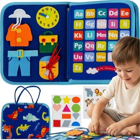 ISO Trade Kruzzel Montessori senzorická kniha pre deti 3+ – jednorožec, 7 aktivít