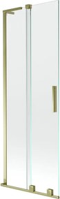 Mexen Velar L, 2-krídlová posuvná vaňová zástena 70 x 150 cm, 8mm číre sklo, zlatý lesklý profil, 896-070-003-01-50
