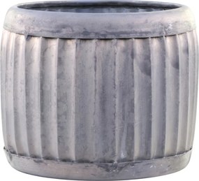 Dekoračný plechový antik obal na kvetináč Grooves M - Ø 23*16cm