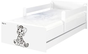 Raj posteli Detská posteľ "hnedý tiger" MAX XL biela