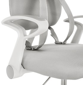 Kondela Rastúca stolička s podnožou a trakmi, sivá/biela, ANAIS
