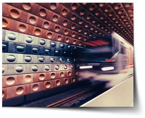 Sablio Plagát Metro na farebnej stanici - 60x40 cm