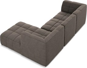 Hnedá rohová pohovka z textílie buklé (pravý roh/s leňoškou) Aloha – Makamii