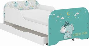 Wooden Toys Detská posteľ MIKI 140x70 SLON
