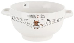 Miska NEKONEČNÁ LÁSKA mačka s uchami pr. 14 cm