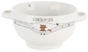 Miska NEKONEČNÁ LÁSKA mačka s uchami pr. 14 cm