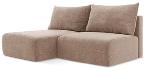 Svetlohnedá rozkladacia/s úložným priestorom rohová pohovka (ľavý roh) Kalena – Makamii