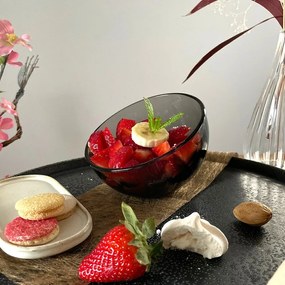 Antracitovosivá sklenená misa La Rochère Bubble