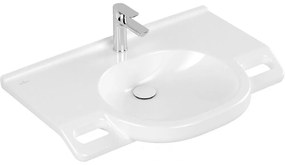 VILLEROY &amp; BOCH ViCare závesné umývadlo s otvorom, bez prepadu, 800 x 550 mm, biela alpská, s povrchom CeramicPlus, 412081R1