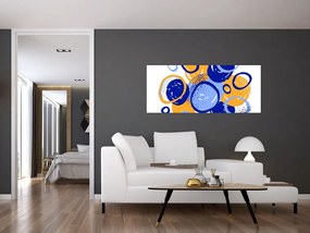 Obraz - Svetlý motív s kruhmi (120x50 cm)