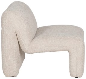 Béžové kreslo z textílie buklé – Ixia