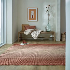 Červený obojstranný ručne tkaný koberec s prímesou juty 160x230 cm Jute Ombre Red – Flair Rugs