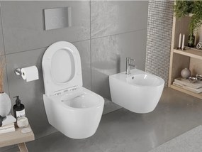 Mexen CARMEN Rimless závesná WC misa so sedátkom s pomalým zatváraním, 49 x 37 cm, biela, 30880400