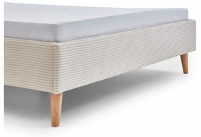 Béžová čalúnená dvojlôžková posteľ 140x200 cm Wicki - Meise Möbel