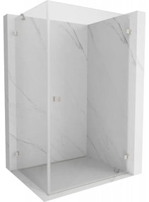 Mexen Lunar-B pravostranný výklopný sprchový kút 75 x 70 cm, číre sklo, brúsená oceľ, 832-075-070-97-00-P