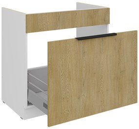 Dolná kuchynská skrinka pod drez Carminia 80 ZL 1S BB PREMIUM BOX (dub cremona + biela). Akcia -21%. Vlastná spoľahlivá doprava až k Vám domov. 1128040