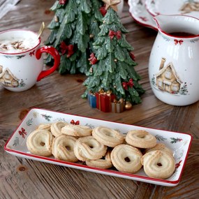 Vianočný keramický podnos Chalet de Noël - 28 * 12 * 3,5 cm