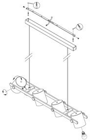 Eglo 43425 - Luster na lanku HORNWOOD 1 4xE27/28W/230V