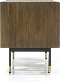 TV stolík Maze 160 cm z masívu hnedý/čierny