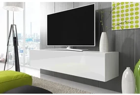 Stolík pod televíziu LODI - šírka 160 cm, biely