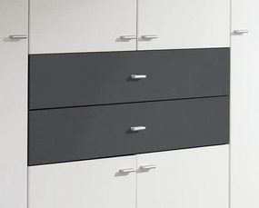 Šatníková skriňa Landsberg, šedá/bílá